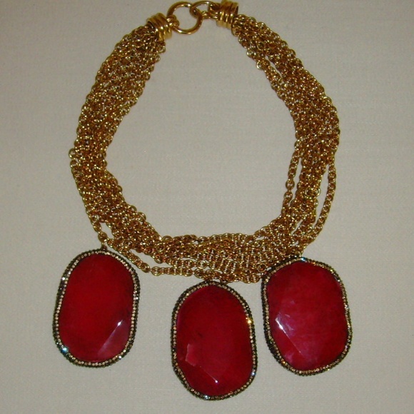 Gold-Tone and Lucite Multi-Strand Necklace - Picture 10 of 14